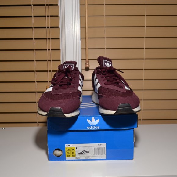 Mens Adidas I-5923 Maroon Boost Sneakers D97210 Size US 11.5 - Picture 3 of 11